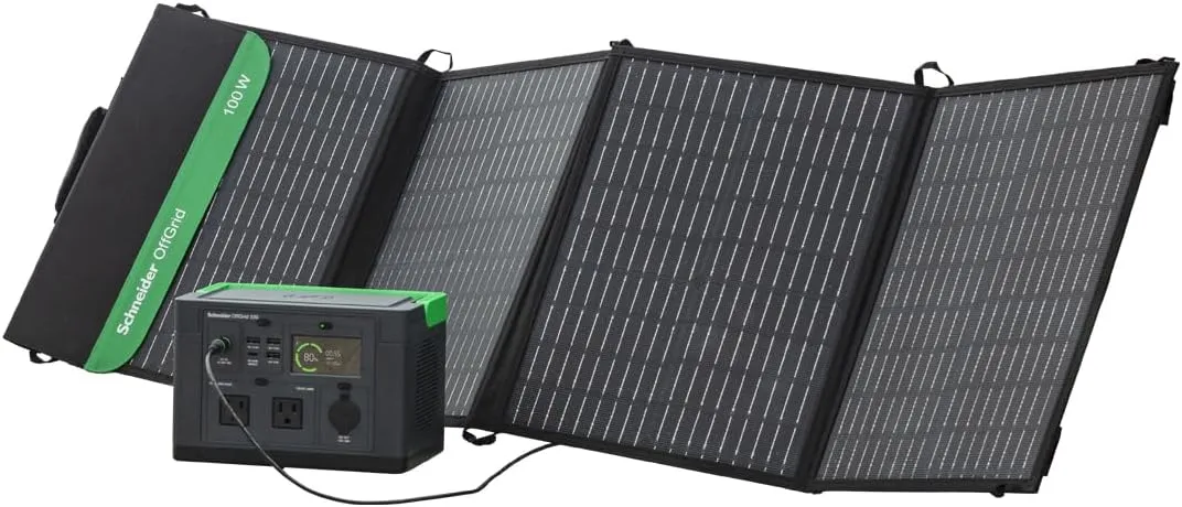 Schneider OffGrid Bundle with a 300W Portable Power Station (PPS330), and a 100W All-in-One Solar Panel and Carrying Case (PSP100)