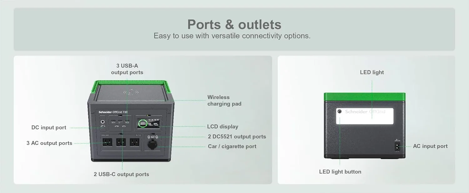 Schneider OffGrid Bundle with a 300W Portable Power Station (PPS330), and a 100W All-in-One Solar Panel and Carrying Case (PSP100)