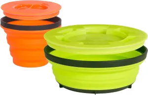Sea to Summit X-Seal Go Set Collapsible Food Storage Camping Bowl with Airtight Lid, Lime Green