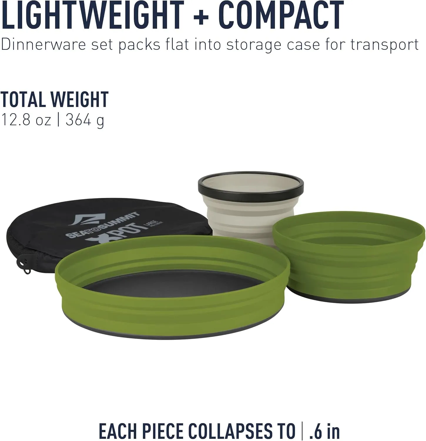 Sea to Summit X-Set Collapsible Camping Dinnerware Set with Zippered Pouch