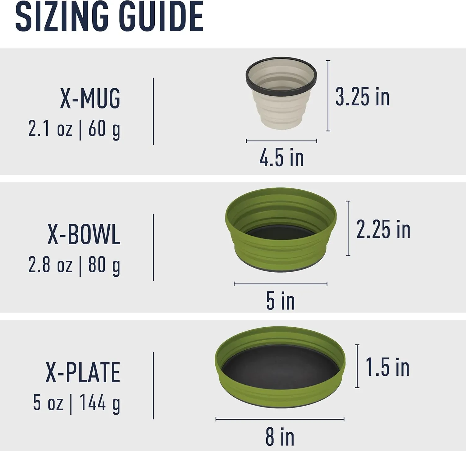 Sea to Summit X-Set Collapsible Camping Dinnerware Set with Zippered Pouch