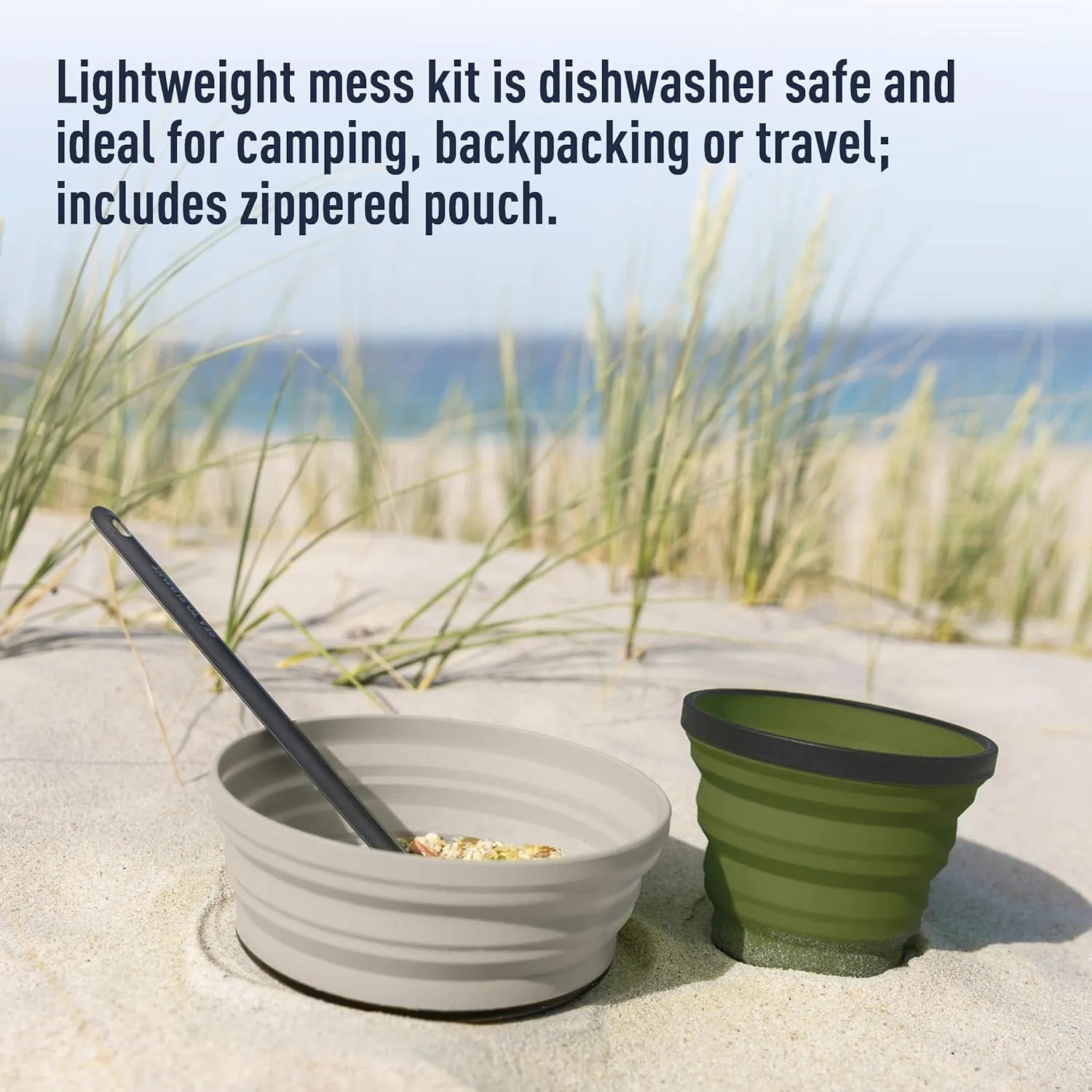 Sea to Summit X-Set Collapsible Camping Dinnerware Set with Zippered Pouch
