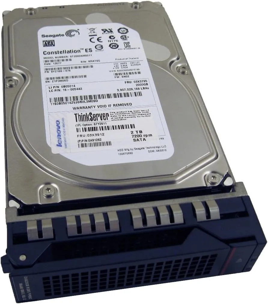 Seagate Constellation ES 2 TB 7200RPM SATA 6Gb/s 64MB Cache 3.5 Inch Internal Bare Drive (ST2000NM0011)