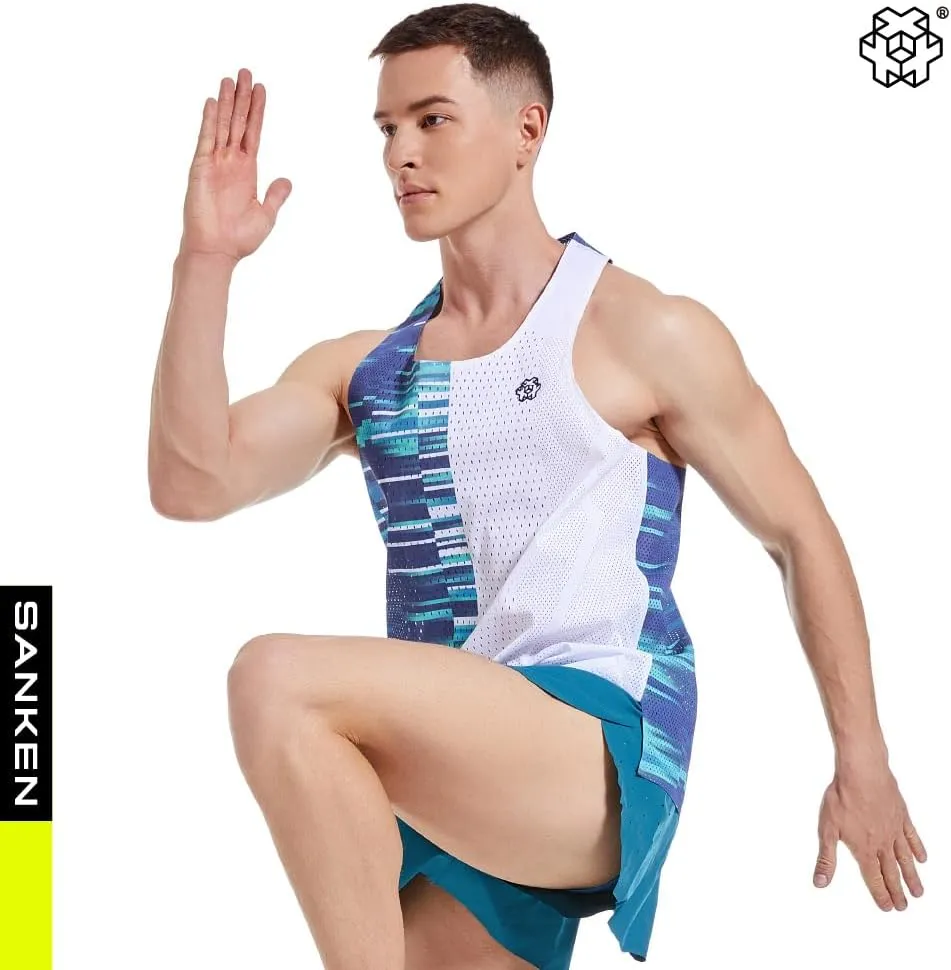Seamless Marathon Tank Top Lightweight Running Singlet Shirt Dry Fit Workout Sleeveless T-Shirt