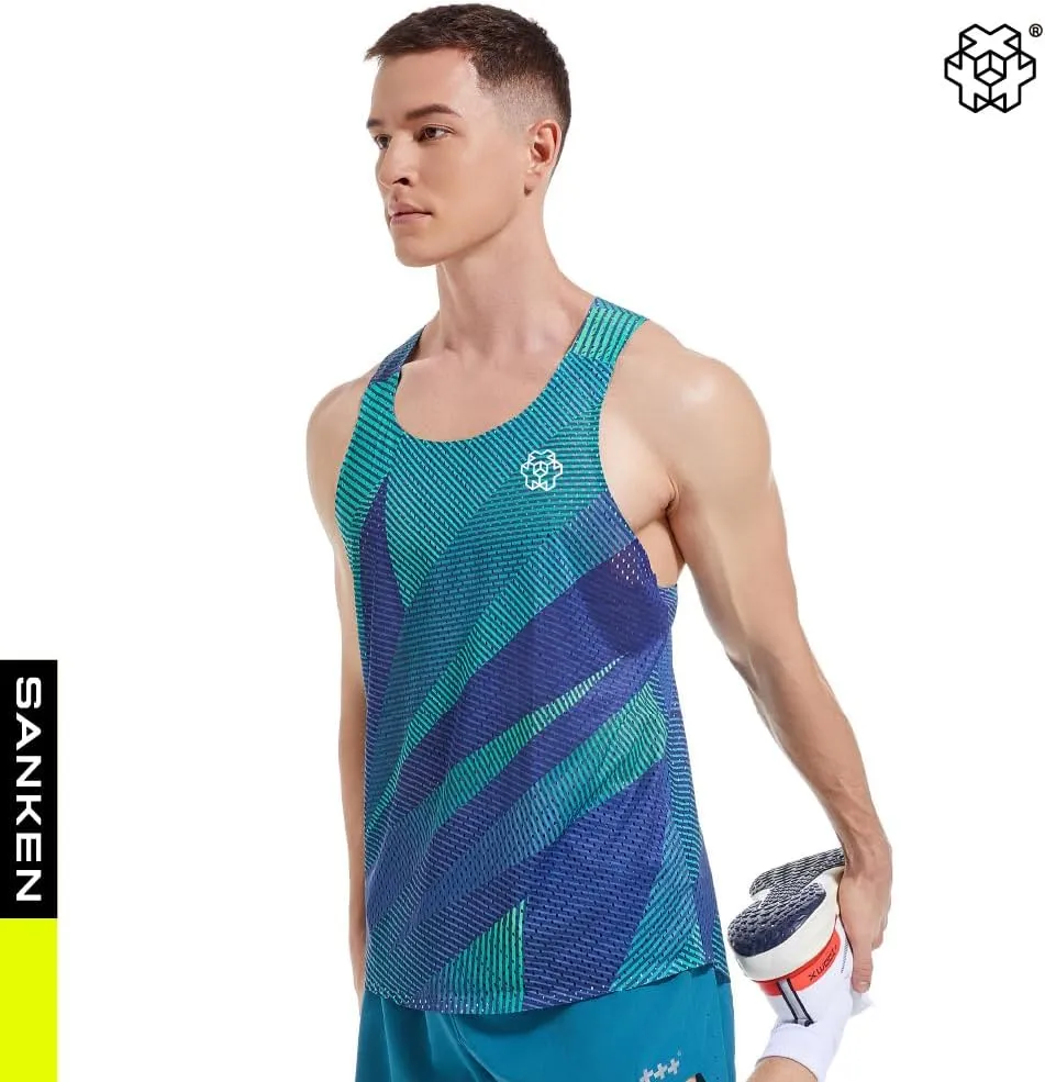 Seamless Marathon Tank Top Lightweight Running Singlet Shirt Dry Fit Workout Sleeveless T-Shirt