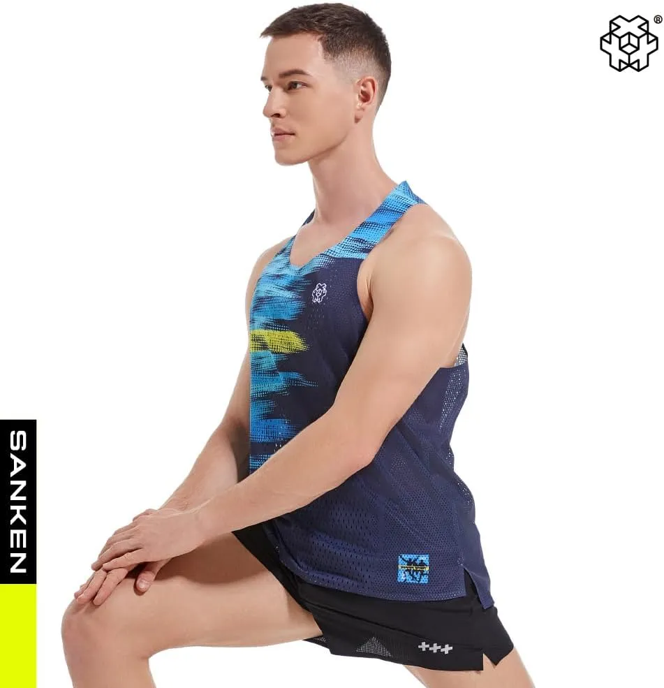 Seamless Marathon Tank Top Lightweight Running Singlet Shirt Dry Fit Workout Sleeveless T-Shirt