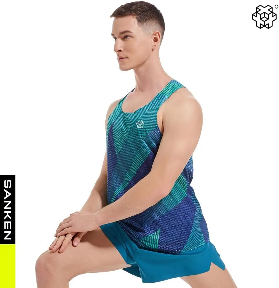 Seamless Marathon Tank Top Lightweight Running Singlet Shirt Dry Fit Workout Sleeveless T-Shirt