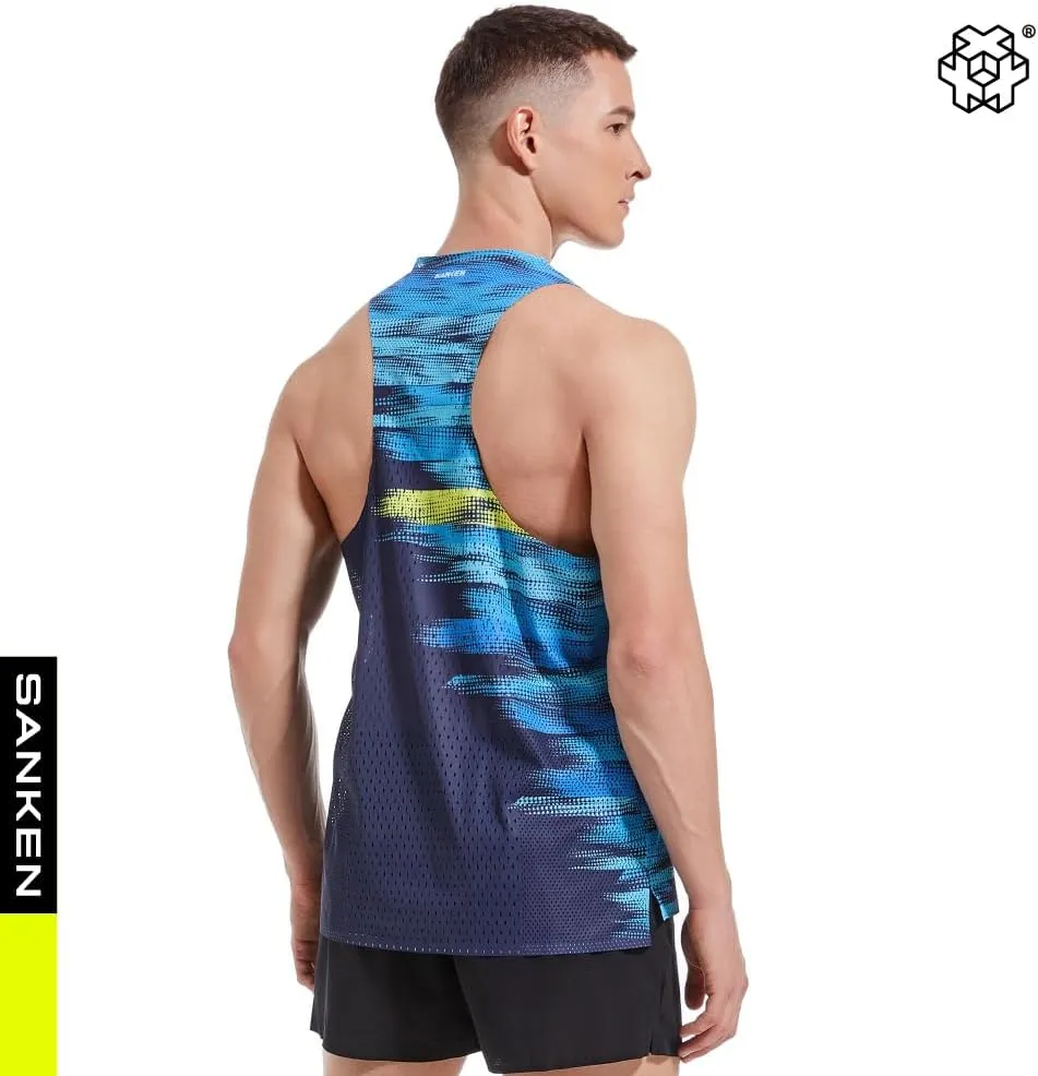 Seamless Marathon Tank Top Lightweight Running Singlet Shirt Dry Fit Workout Sleeveless T-Shirt