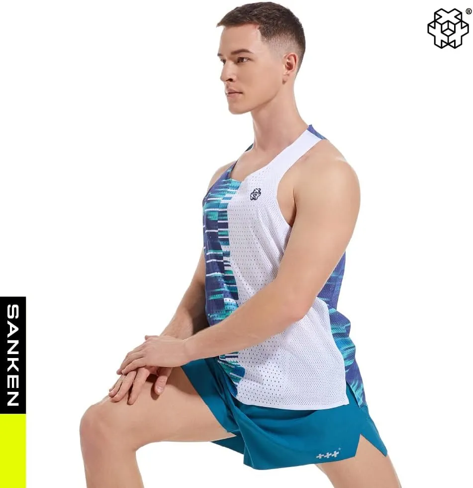 Seamless Marathon Tank Top Lightweight Running Singlet Shirt Dry Fit Workout Sleeveless T-Shirt