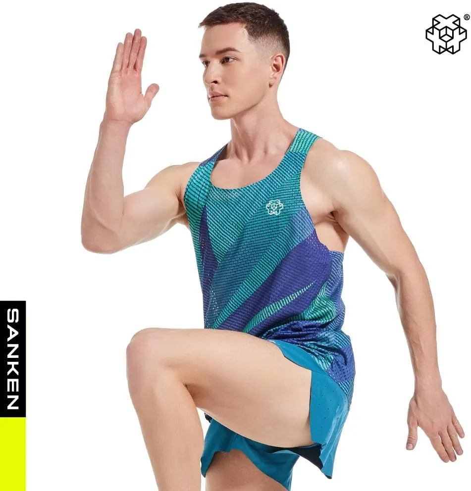Seamless Marathon Tank Top Lightweight Running Singlet Shirt Dry Fit Workout Sleeveless T-Shirt