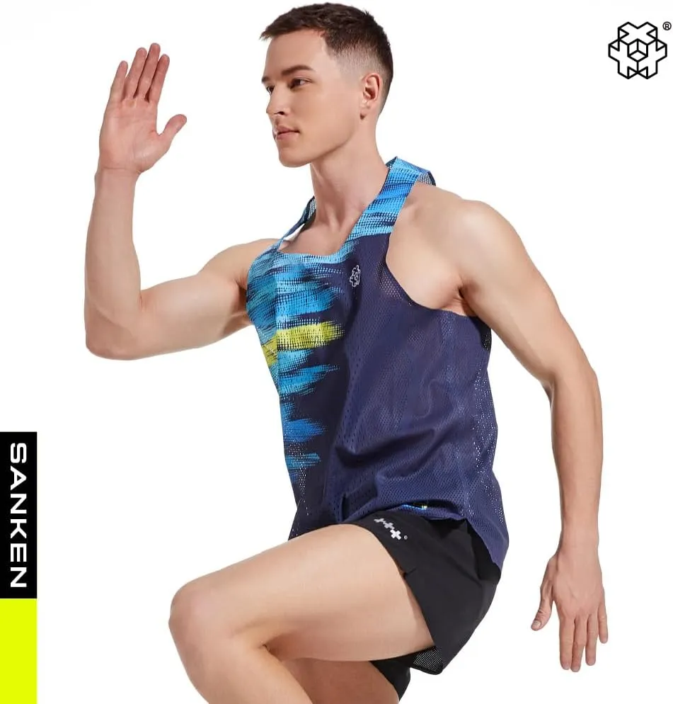 Seamless Marathon Tank Top Lightweight Running Singlet Shirt Dry Fit Workout Sleeveless T-Shirt