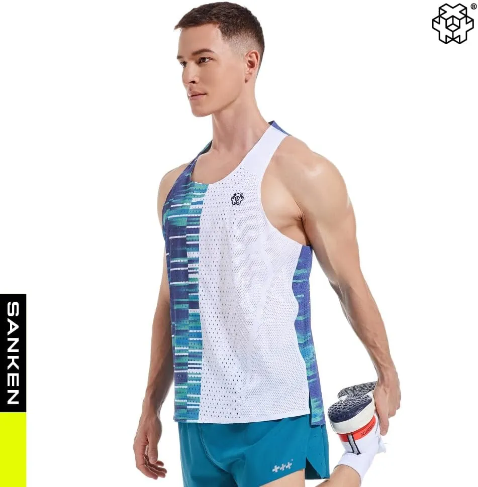 Seamless Marathon Tank Top Lightweight Running Singlet Shirt Dry Fit Workout Sleeveless T-Shirt
