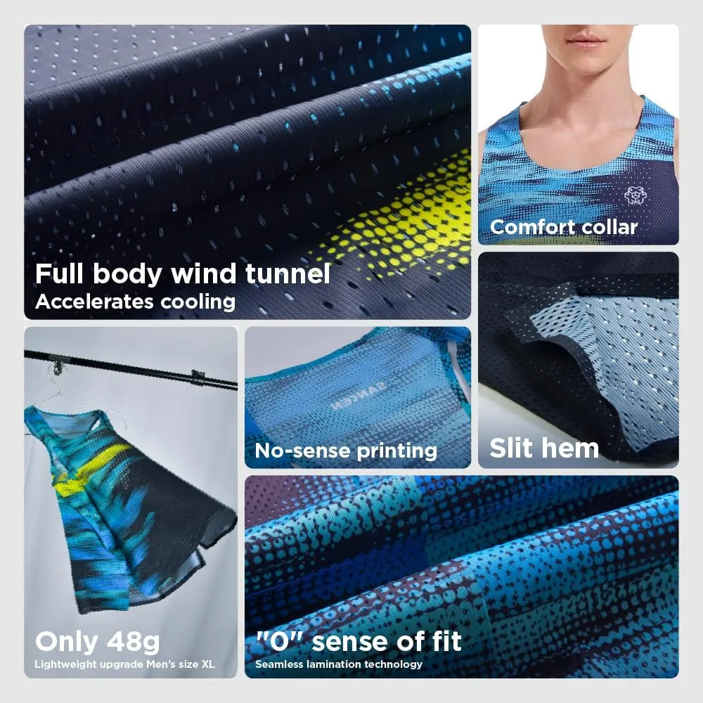 Seamless Marathon Tank Top Lightweight Running Singlet Shirt Dry Fit Workout Sleeveless T-Shirt