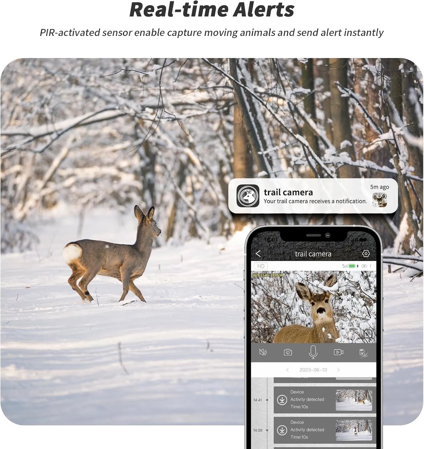 SEHMUA Cellular Trail Cameras Built-in 4G LTE SIM Card with 32GB, Live Streaming 3rd Generation Solar Trail Cam 0.2s Trigger Time No Wi-Fi IP66 Waterproof for Wildlife