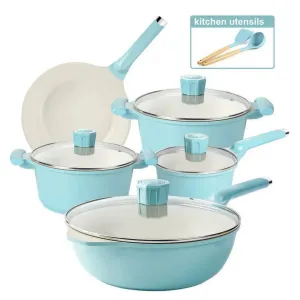 Set, LunaLulink and Low-cost Set Cooking Stick Nonstick Pots Pots Cookware 11 Pot Non Specially designed Pieces Stone Granite Pans