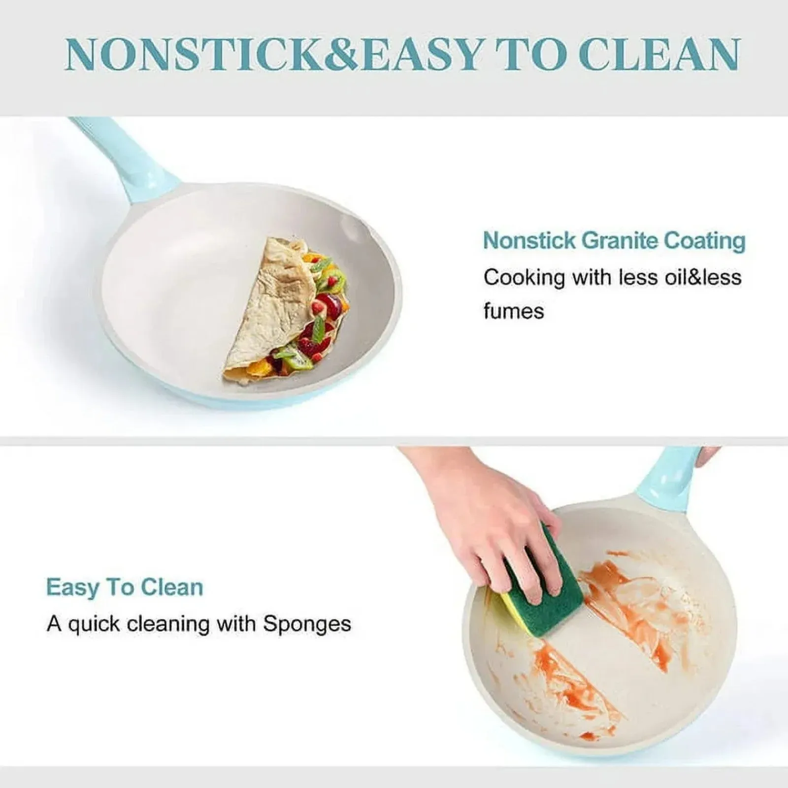 Set, LunaLulink and Low-cost Set Cooking Stick Nonstick Pots Pots Cookware 11 Pot Non Specially designed Pieces Stone Granite Pans