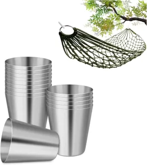 Set of 15Pcs Stainless Steel Shot & Mesh Rope Hammock
