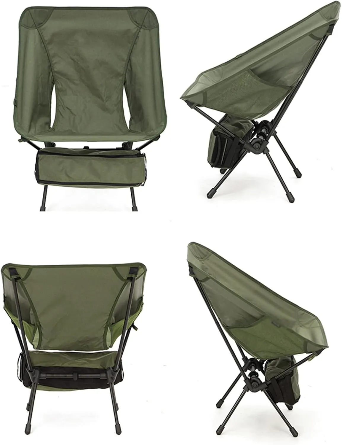 Set of 2 Folding Camping Chairs, Outdoor Furniture Aluminum Portable Folding Chair Great for Camping Picnic Park, Oxford Fabric, Recliner Garden Chairs, Green Outdoor Folding Chair (Green 65cm)
