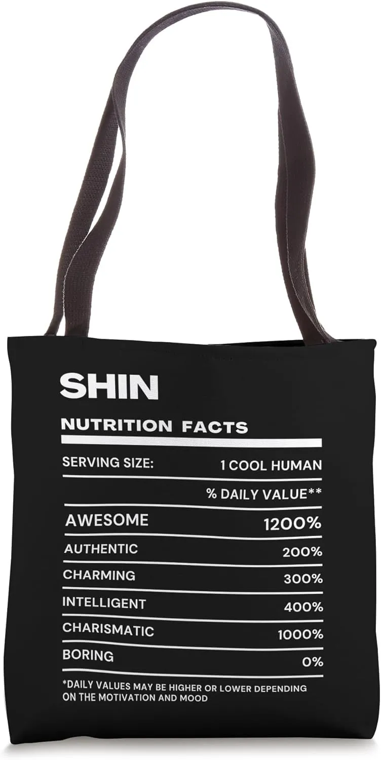 Shin Nutrition Facts Name Funny Tote Bag