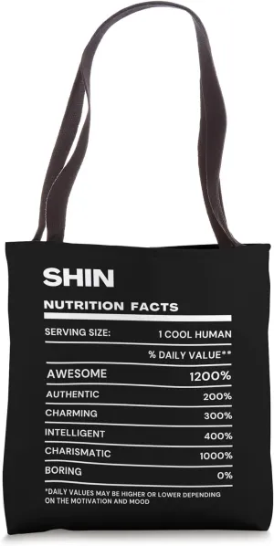 Shin Nutrition Facts Name Funny Tote Bag