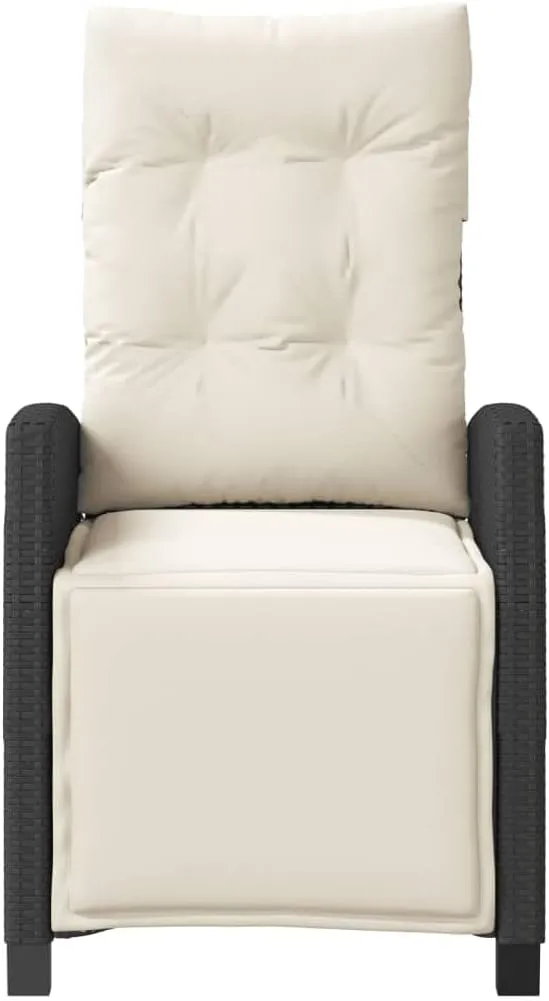 Sillas De Patio Dining Chairs Outdoor Chairs Outdoor Patio Chairs - Reclining Patio Chair with Footrest Black Poly Rattan for Beaches Park Garden Terrace