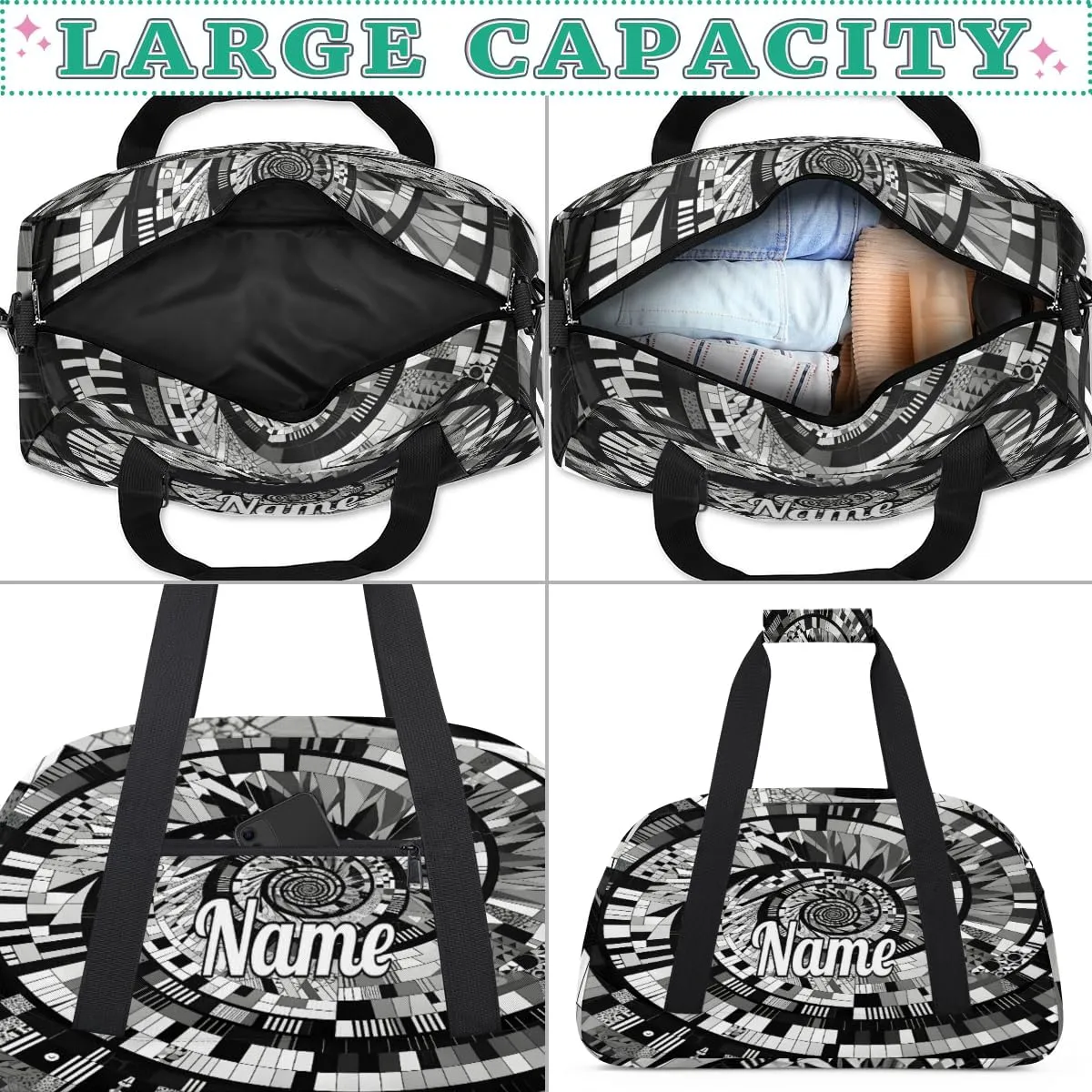 Singer Album Custom Sports Gym Bag Personalized Dance Bag Teens Travel Weekender Overnight Carry On Bag Boys Girls Waterproof