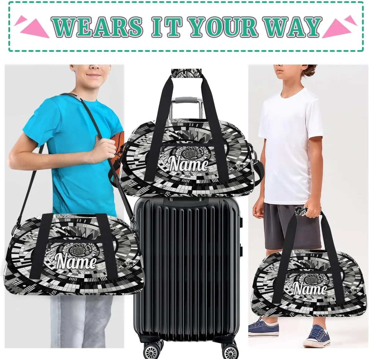 Singer Album Custom Sports Gym Bag Personalized Dance Bag Teens Travel Weekender Overnight Carry On Bag Boys Girls Waterproof