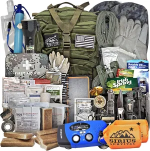 Sirius: Pre-Packed Bug Out Bag - 72 Hour Kit for 2 People - Bugout Backpack Survival Kit - Premium 50L Go Bag Tactical Backpack - Essential Bug Out Gear - Upgraded Survival Backpack