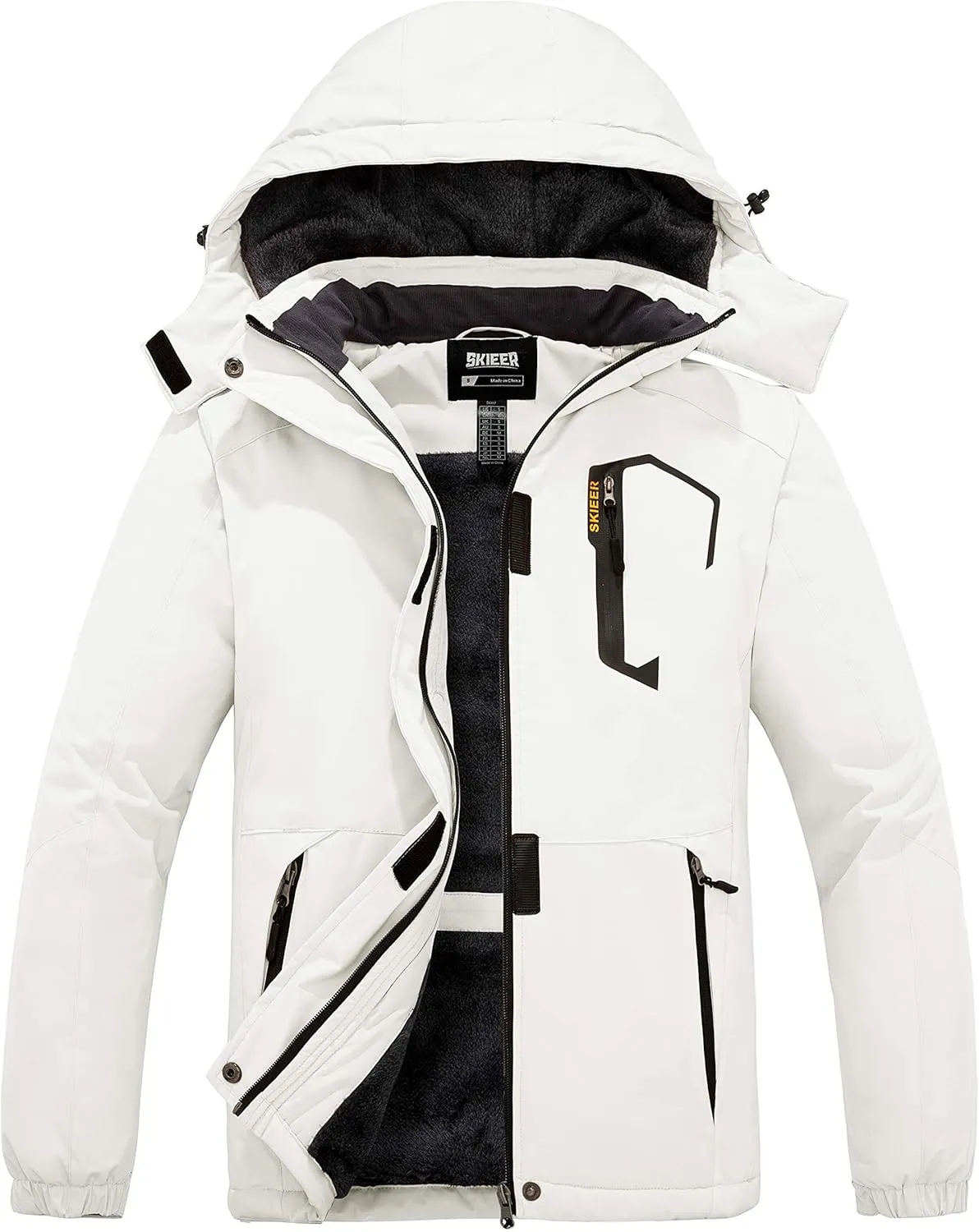 Skieer Women's Waterproof Ski Jacket Warm Winter Coat Fleece Snowboarding Coat