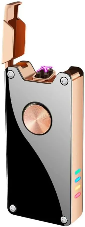 SKRFIRE Plasma Flameless Double Arc Lighter Outdoor Windproof Rechargeable Electric Lighter Rechargeable Cigar Lighte with Fine Boxes Mini Lighter for Camping, Travel, Adventure (Black)