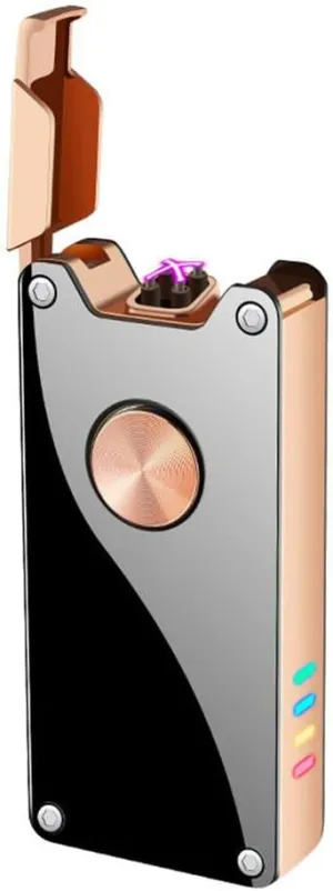 SKRFIRE Plasma Flameless Double Arc Lighter Outdoor Windproof Rechargeable Electric Lighter Rechargeable Cigar Lighte with Fine Boxes Mini Lighter for Camping, Travel, Adventure (Black)