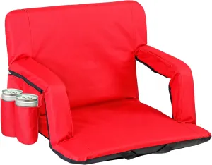 Smartxchoices 20.5"/24.5" Wide Stadium Seat Chair Bleacher Seats Padded with Back Support, Cushion, Arms, Pockets, Anchor Straps, Portable Folding Seat with Shoulder Straps