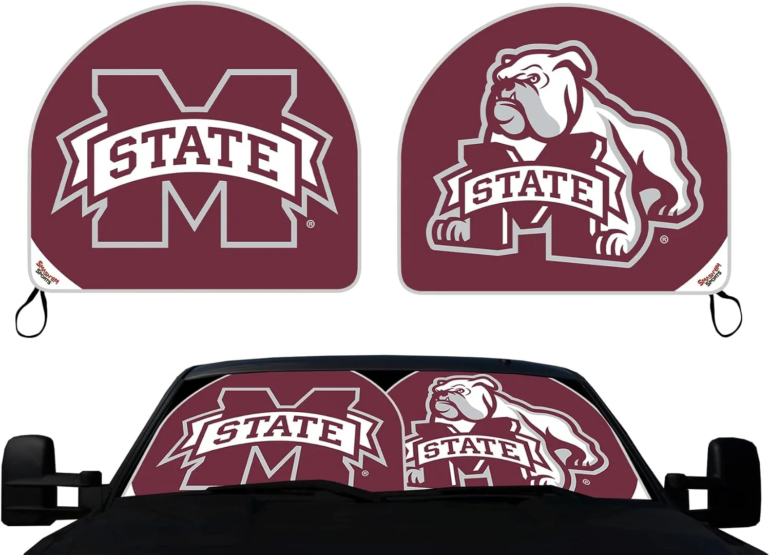 Smash'em Sports Dome Mississippi Bulldogs - Dome Shaped Sunshade