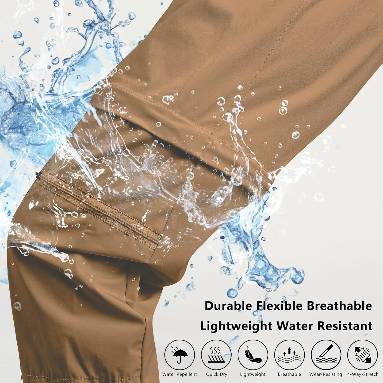 smawell Women's Hiking Pants Convertible Lightweight Zip-Off Outdoor Pants Quick Dry Joggers with Pocket