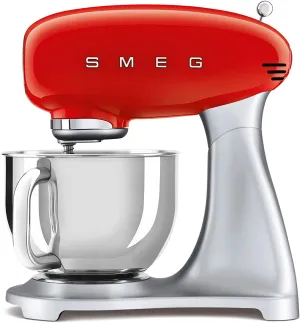 SMEG Stand Mixer and Pasta Roller/Cutter Set, Red
