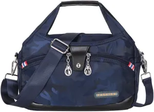 Soft Side Lightweight Underseat Tote Bag, Waterproof Oxford Cloth Shoulder Bag, Multi-Pocket Fashion Anti-Theft Handbag
