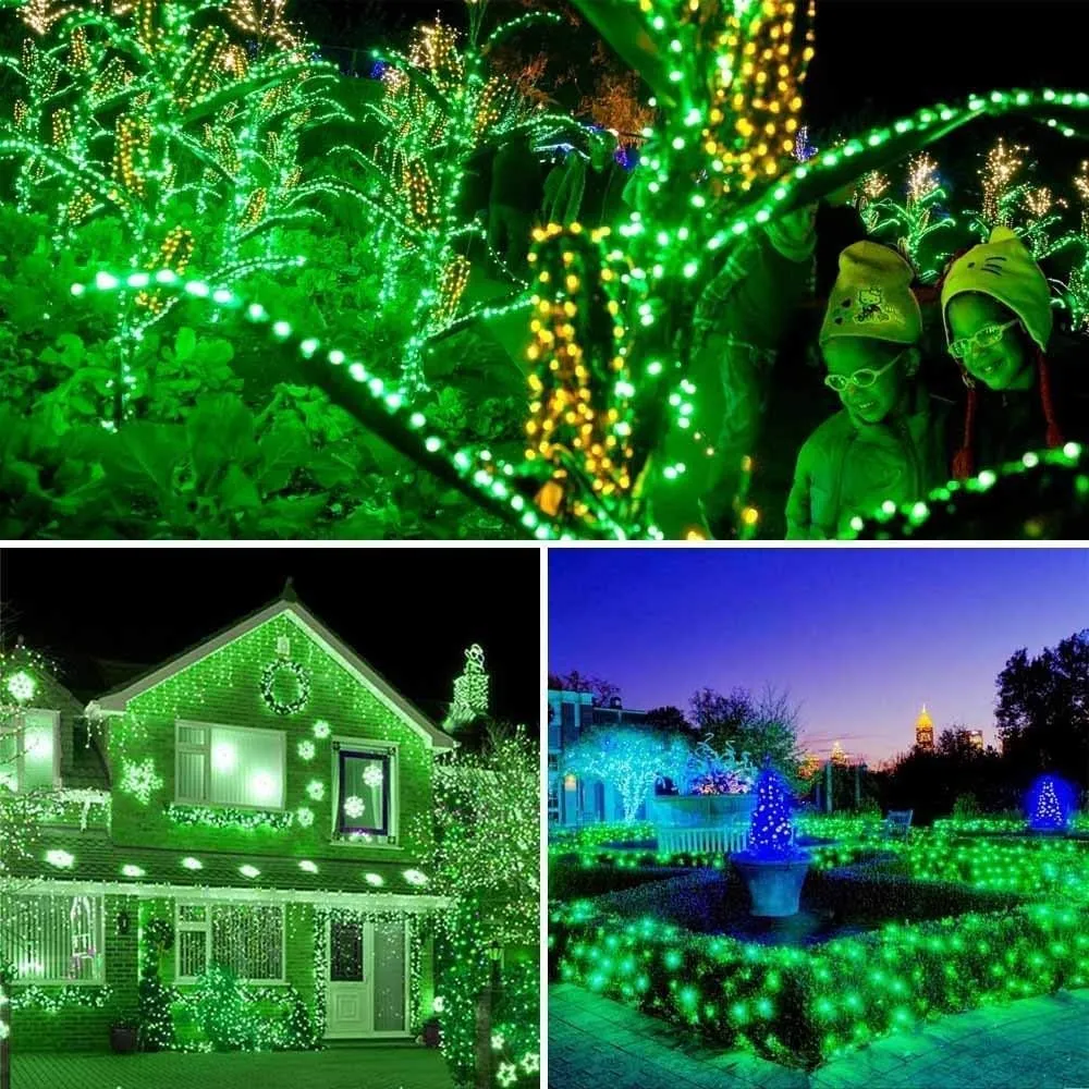 Solar Christmas Light String, 32m 300 LED Outdoor Light String 8 Modes Waterproof Solar String Lights for Trees Patio Fence Party Christmas Decor (Green)