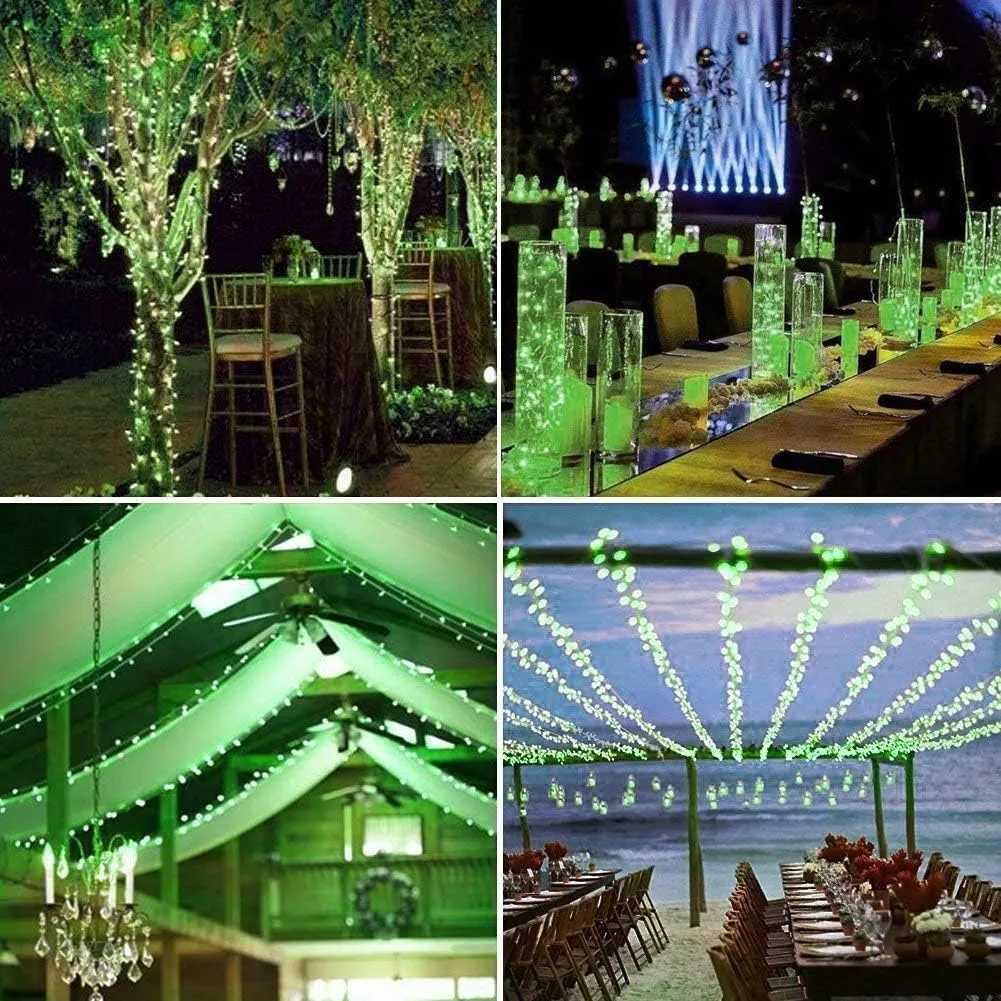Solar Christmas Light String, 32m 300 LED Outdoor Light String 8 Modes Waterproof Solar String Lights for Trees Patio Fence Party Christmas Decor (Green)