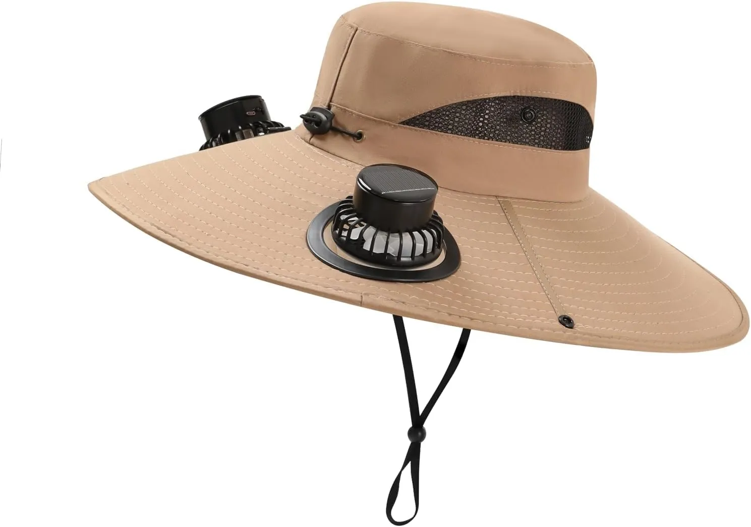 Solar Fan Hat, Wide Brim Solar Fan Hat Outdoor Fishing, Solar & USB Charging Sombrero which for Unisex