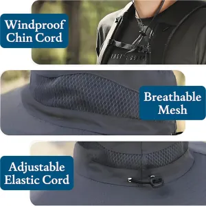 Solar Fan Hat ，Wide Brim Solar Fan Hat with 2 Solar Powered Fan Built ，Waterproof Outdoor Fishing Hat