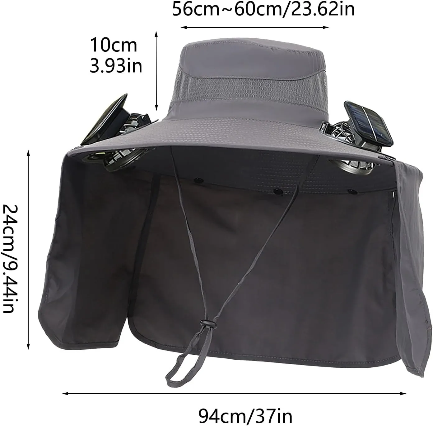 Solar Fan Hat, Wide Brim Solar Powered Fan hat for Men Women, USB & UPF 50  Removable Outdoor Fishing Beach Hats