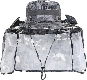 Solar Fan Hat, Wide Brim Solar Powered Fan hat for Men Women, USB & UPF 50  Removable Outdoor Fishing Beach Hats