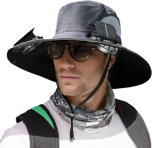 Solar Fan Hat,2025 New Solar Powered Fan Hat,with 2 Solar Fan Fishing Hat,Removable & USBCharging Fan (US, Alpha, One Size, Camouflage)