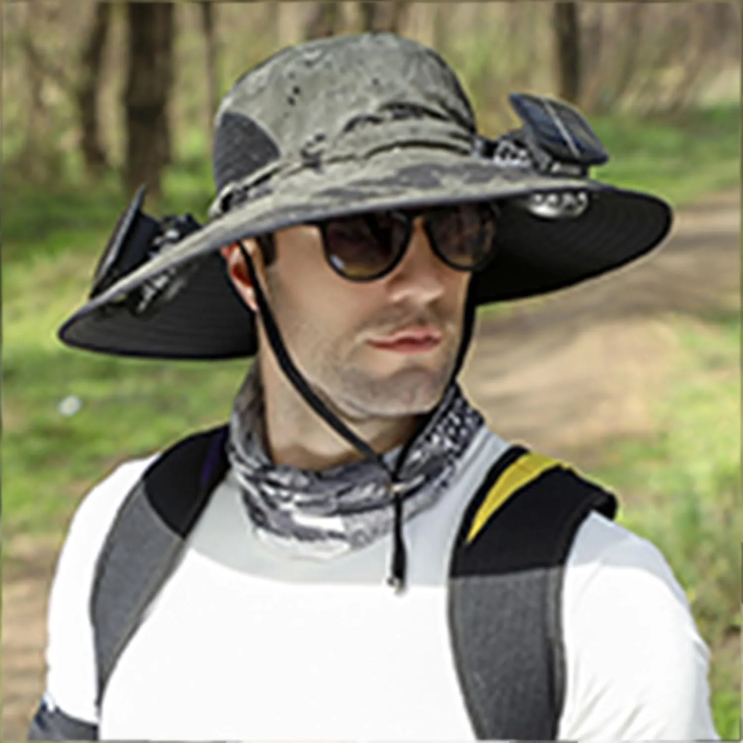 Solar Fan Hats for Men Outdoor Wide Brim Sun Hat Removable USB Charging Fan & Solar Powered Fishing Hats