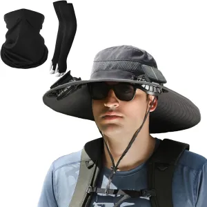Solar Fan Hat,Sombrero con ventilador Solar,Solar Powered Outdoor Fishing hat,2 Solar Fan