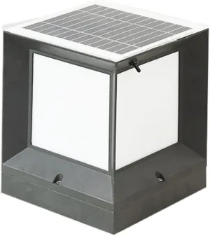 Solar Lawn Post Cap Lights External Anti-Rust Aluminum Pillar Lights Outdoor Waterproof Square Acrylic Shade Post Cap Light Vintage Style LED Exterior Lighting Fixture Deck Walkway and Gard