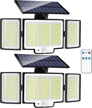 Solar Lights Outdoor, 2500 Lumen 3 Heads Solar Motion Sensor Lights, Waterproof Solar Powered Security Flood Lamp,Super Bright Illumination Large Area