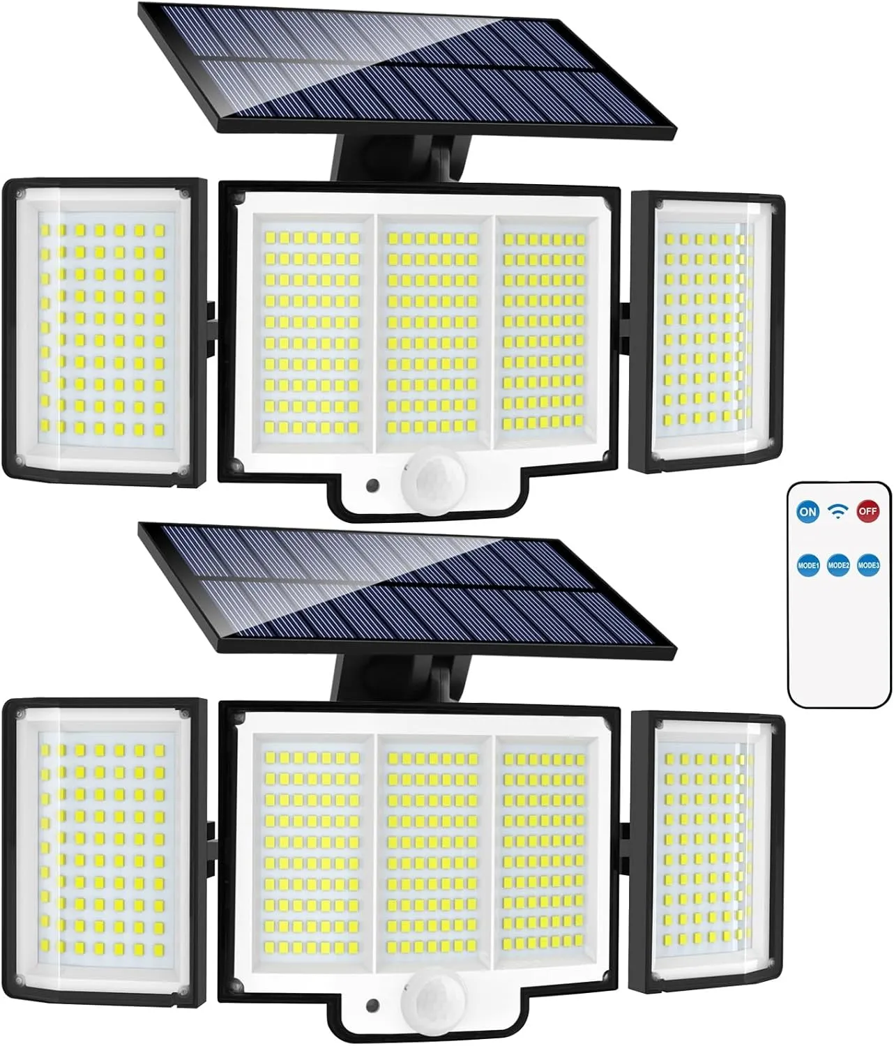 Solar Lights Outdoor, 2500 Lumen 3 Heads Solar Motion Sensor Lights, Waterproof Solar Powered Security Flood Lamp,Super Bright Illumination Large Area