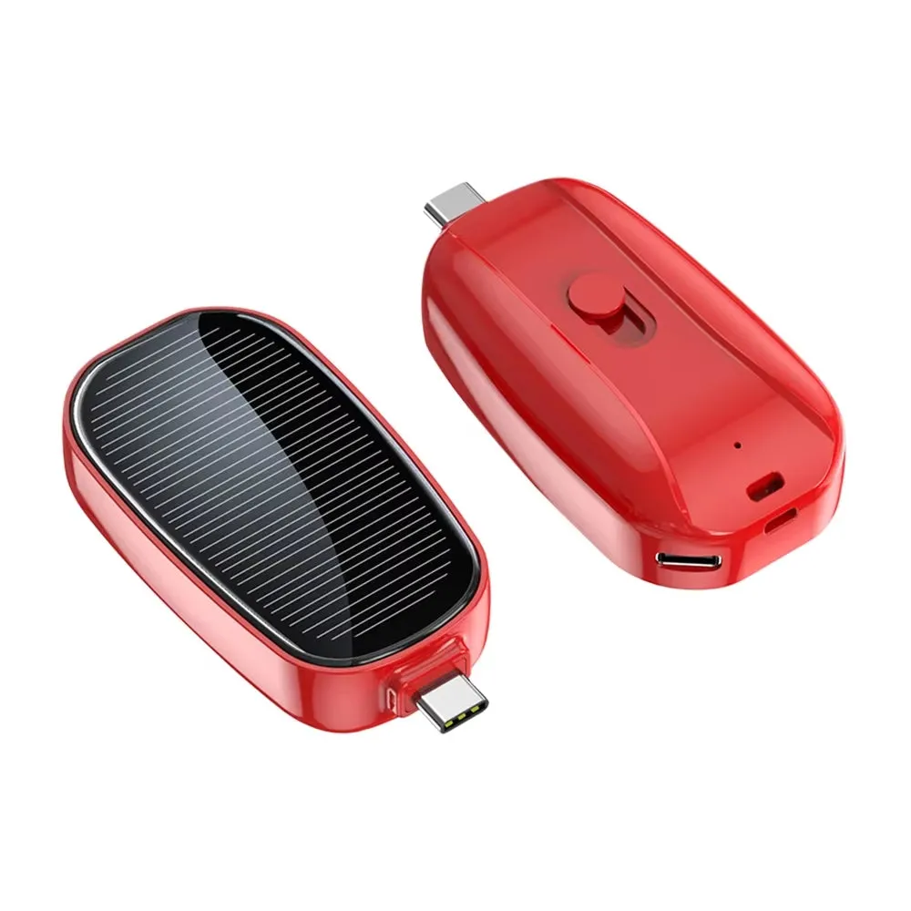 Solar Mini Power Bank Key Ring Portable Charger Outdoor Camping External Battery Emergent Power 1200Mah Cargador Portátil 보조배터리