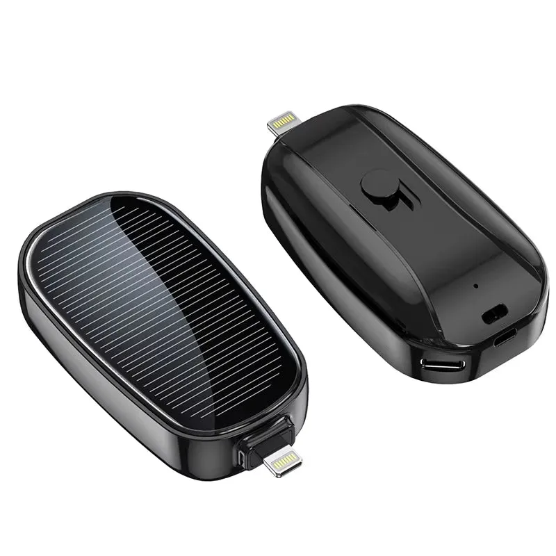 Solar Mini Power Bank Key Ring Portable Charger Outdoor Camping External Battery Emergent Power 1200Mah Cargador Portátil 보조배터리